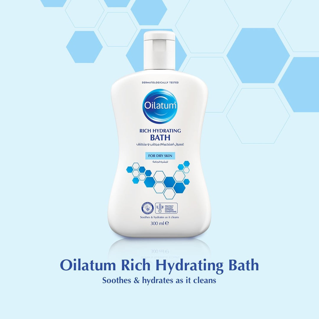 Oilatum Rich Hydrating Bath 300 ml – gentle emollient cleanser