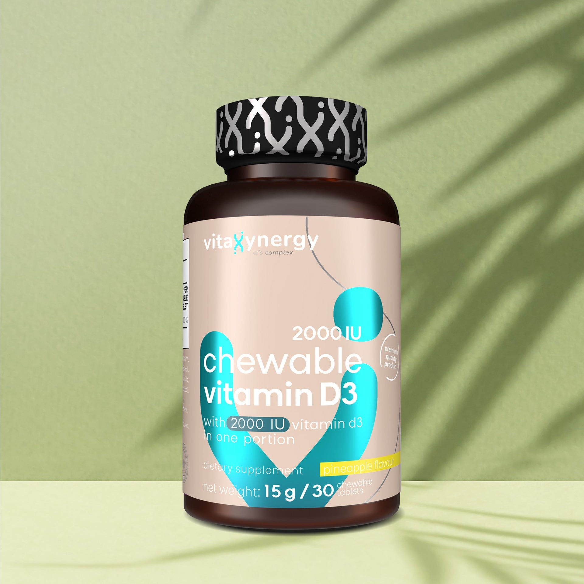 Vitalxynergy Chewable Vitamin D3 2000 IU – 30 Tablets | Bone & Immunity Support