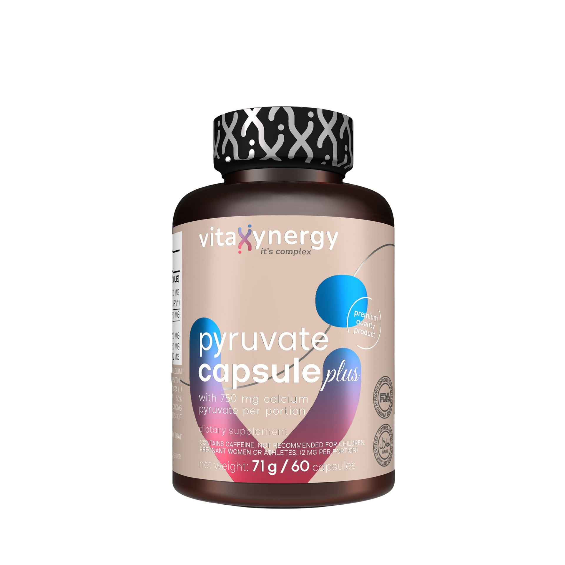 Vitaxynergy Pyruvate Plus front label – 60 capsules for metabolism support